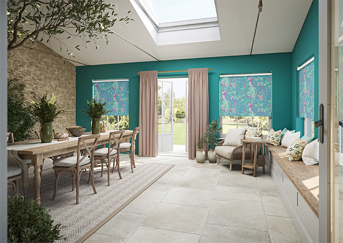 Birds of Paradise, Teal - Twist&Fit Roller Blind - Image 7